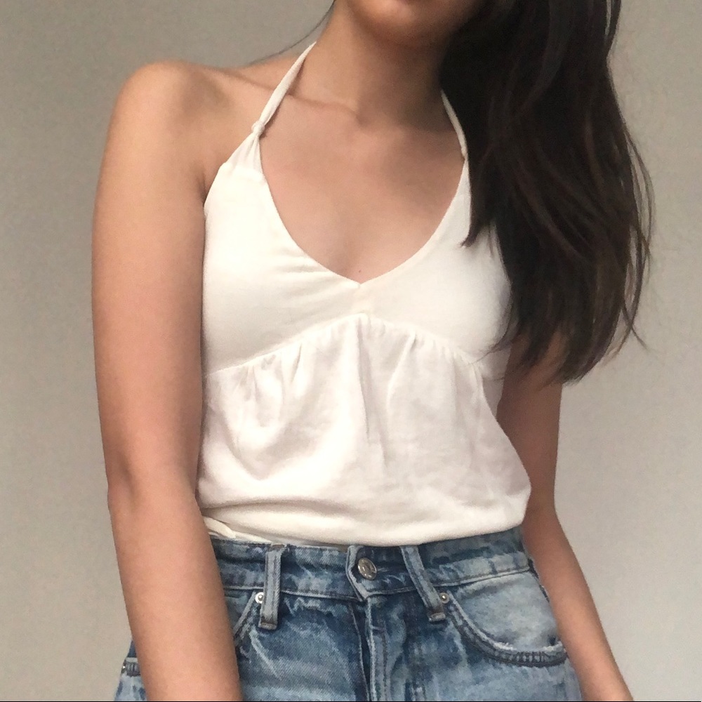 White Halter Top